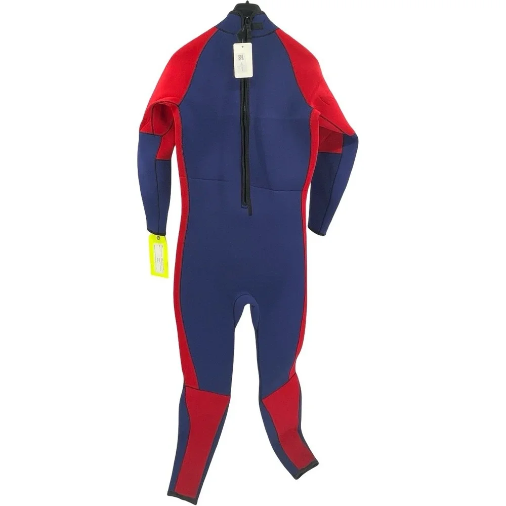 JMJ Manufacture Mens Wetsuit Studio 5/3 Fullsuit Navy Red Neoprene Medium